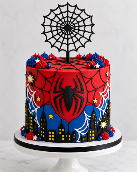 Black Spider Web cake topper