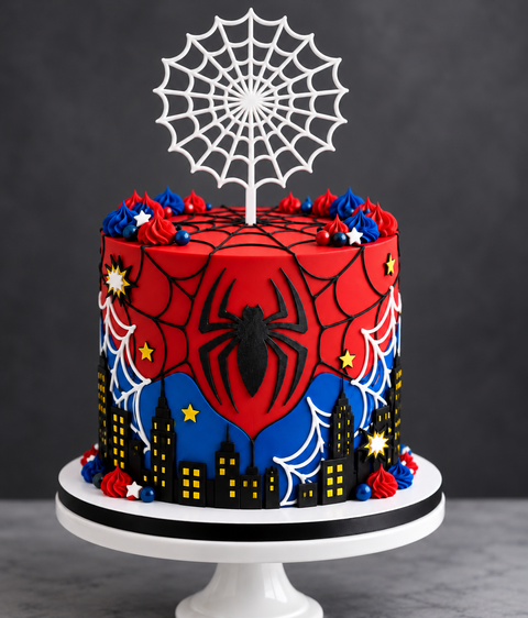 White Spider Web cake topper