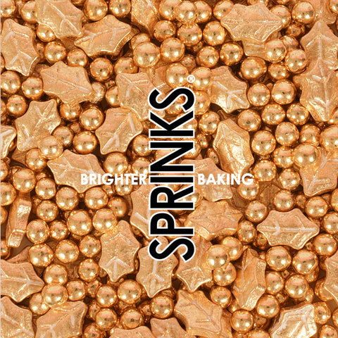 Sprinks Golden Holly sprinkle bauble 50g