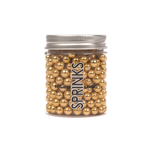 Sprinks Shiny Gold 6mm Pearl sprinkles 75g