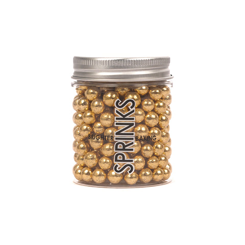 Sprinks Shiny Gold 8mm Pearl sprinkles 75g