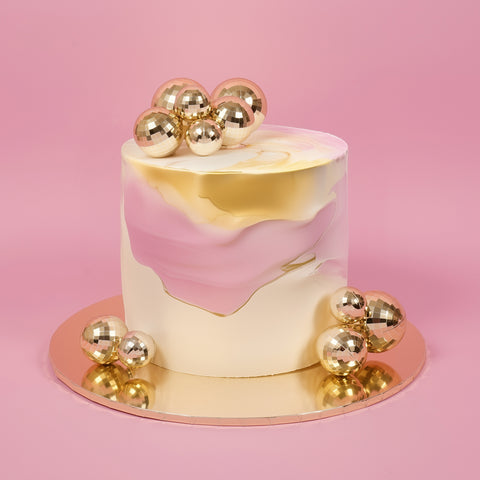 Sprinks Ball Cake Toppers - Gold Mirrored Disco (12 pieces)