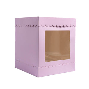 Scalloped Cake Box 10 x 10 x 12 inch - Pastel Lilac