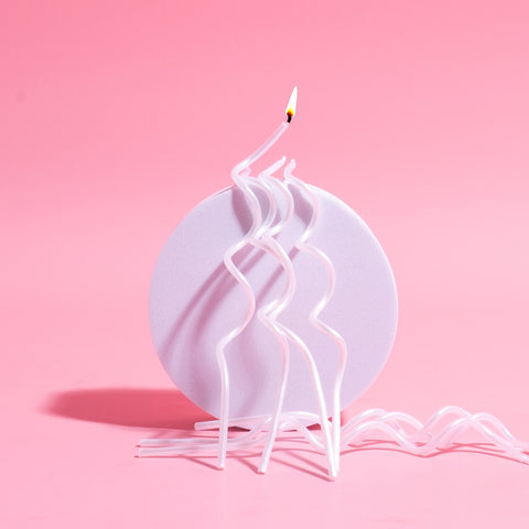Swirly Pearl White Cake Candles 13cm (Pack of 16)