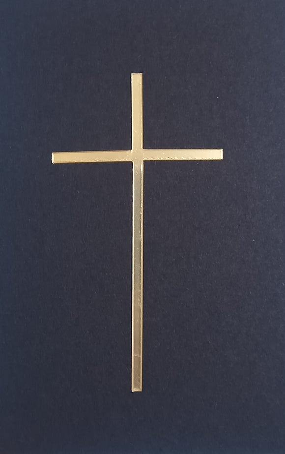 Acrylic Mirror Gold Thin Cross 10cm