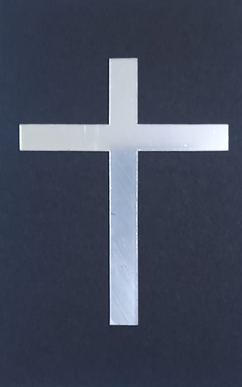 Acrylic Mirror Silver Thick Cross 10cm