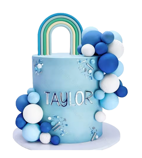 Blue Green Small Rainbow Cake Topper