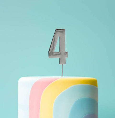 Mega Silver Number Cake Topper (9cm)