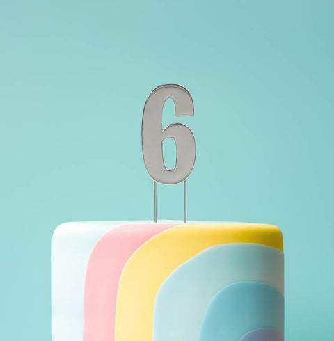 Mega Silver Number Cake Topper (9cm)