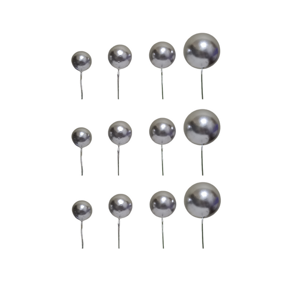 Cake Ball Toppers Silver