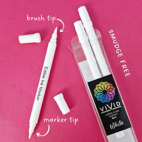 Vivid Edible Markers White (3 pack)