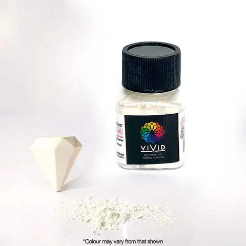 Vivid Platinum White Edible Metallic Lustre Dust 10g
