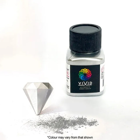 Vivid Silver Edible Metallic Lustre Dust 10g