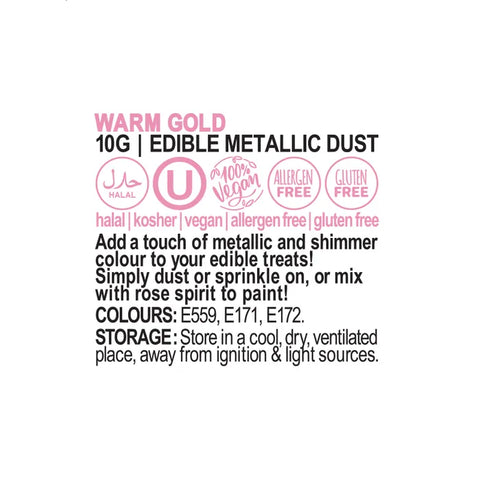 Vivid Warm Gold Edible Metallic Lustre Dust 10g