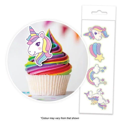 UNICORN Edible Wafer Paper Cupcake Topper - 16 pack