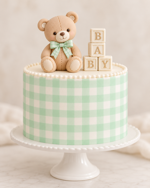 Mint Green Gingham edible image sheet