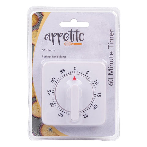 Appetito White 60 minute Square Timer