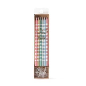 Pastel Striped Cake Candles 12cm (Pack of 12)