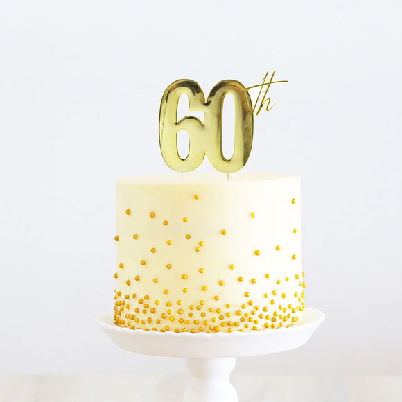 GOLD Metal Cake Topper - 60th