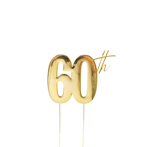 GOLD Metal Cake Topper - 60th