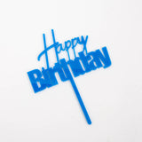Fun Blue HAPPY BIRTHDAY Acrylic Cake Topper