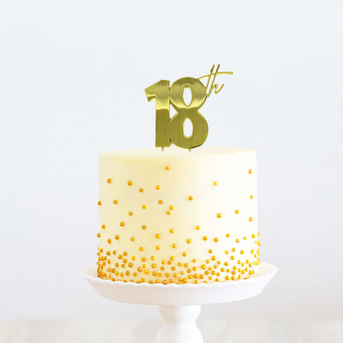 GOLD Metal Cake Topper - 18th