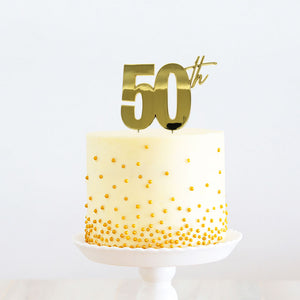 Metal Gold 50th birthday cake topper