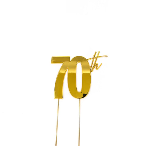 GOLD Metal Cake Topper - 70th