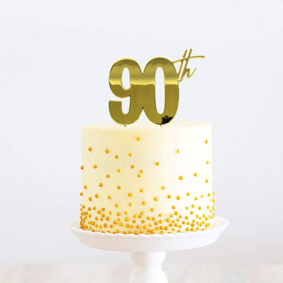 GOLD Metal Cake Topper - 90th