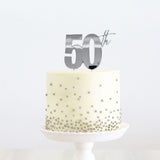 SILVER Metal Cake Topper - 50th