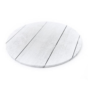 White Plank Effect Round Cake Board 35cm (14 inch)