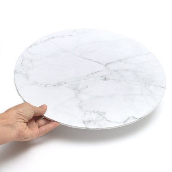 White Marble Effect Round Cake Board 35cm (14 inch)