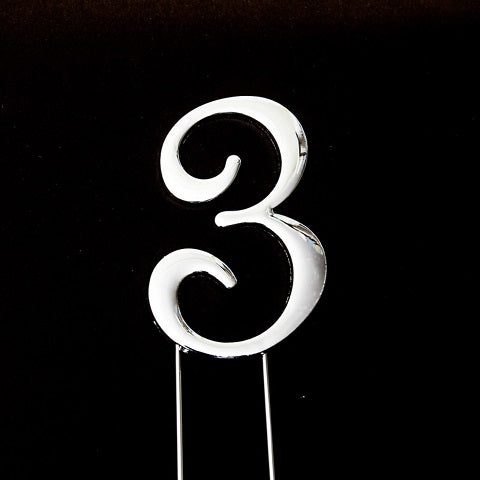 Silver Number Cake Topper (7cm)
