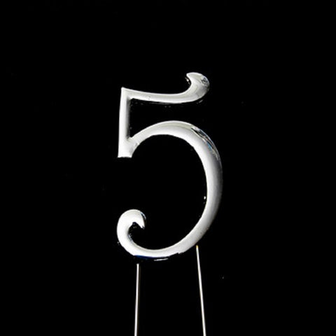 Silver Number Cake Topper (7cm)