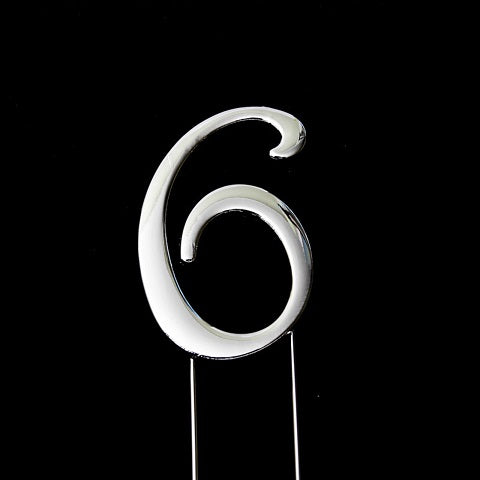 Silver Number Cake Topper (7cm)