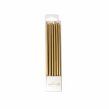 Tall Gold Cake Candles 12cm (Pack of 12)