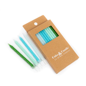 Blue to Green Spiral Candles 8cm (Pack of 24)