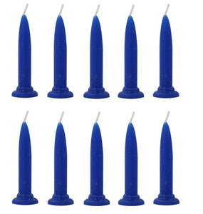 Royal Blue Bullet Candles - set of 10