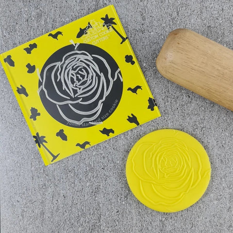 Custom Cookie Cutters Rose debosser