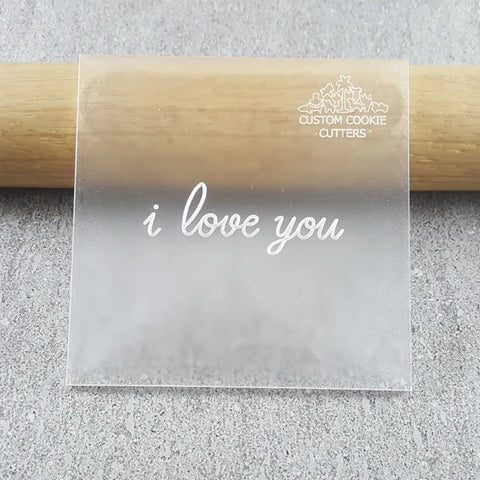 Custom Cookie Cutters 'i love you' debosser