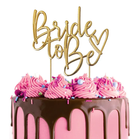 Bride to Be GOLD Metal Cake Topper