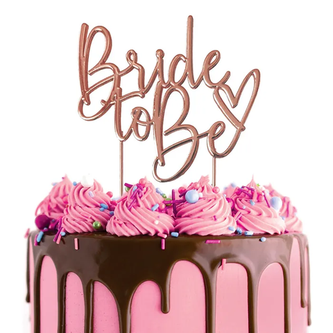 Bride to Be ROSE GOLD Metal Cake Topper