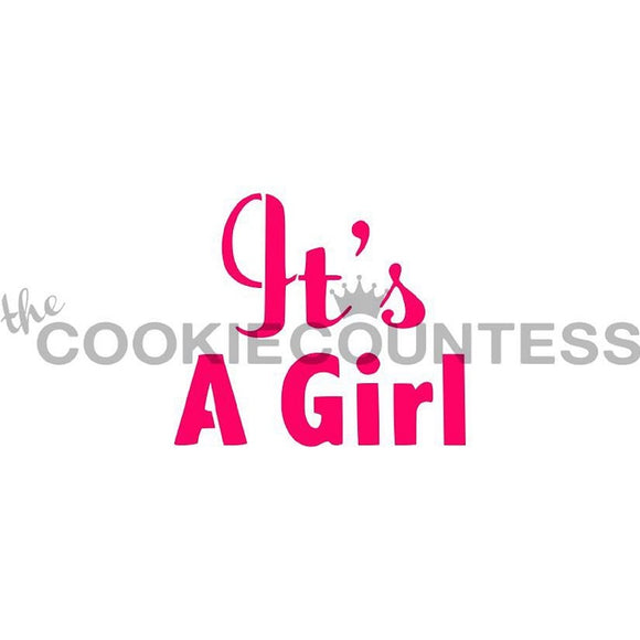It's a Girl cookie stencil