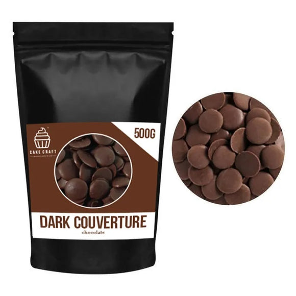 Cake Craft Dark Couverture Chocolate Buttons 500g