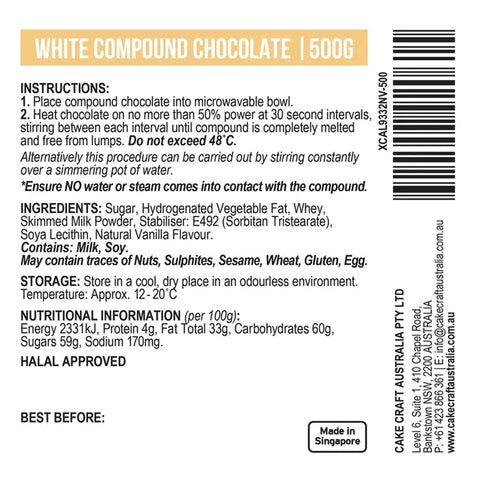 Cake Craft White Compound Chocolate Callets 500g