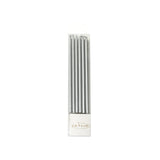 Tall Silver Cake Candles 12cm (Pack of 12)