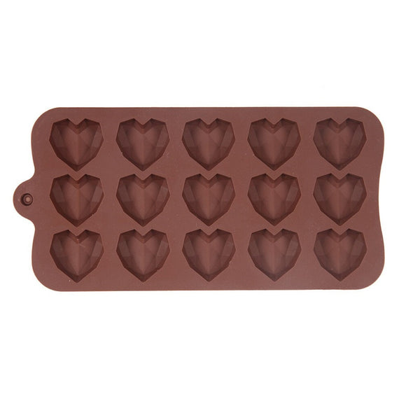 Mini Geo Heart Chocolate Mould - 15 cavity