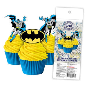 BATMAN Edible Wafer Paper Cupcake Toppers - 16 pack