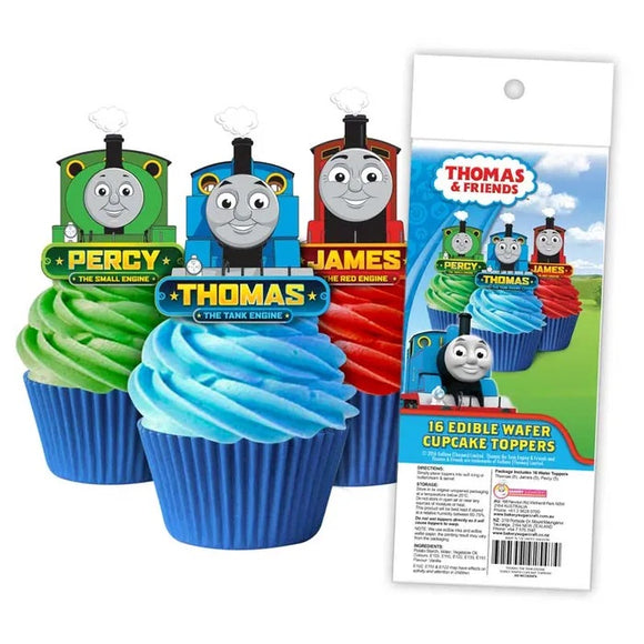 THOMAS THE TANK ENGINE Edible Wafer Paper Cupcake Toppers - 16 pack
