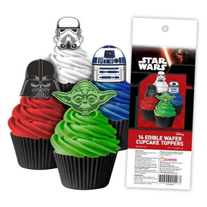 STAR WARS Edible Wafer Paper Cupcake Toppers - 16 pack